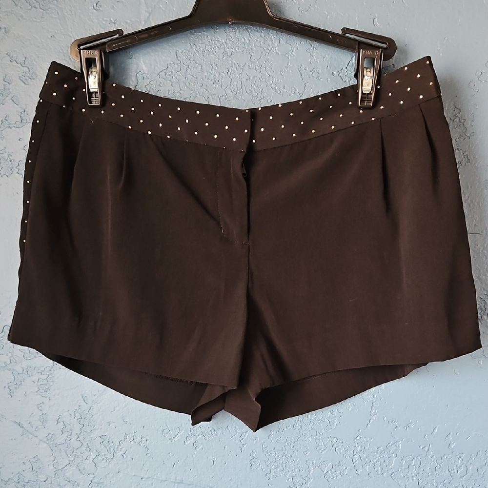 Express Black High Waist Women's Shorts with Studded Details
